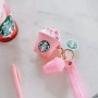 Estuche para Airpods personalizado de color rosa de Starbucks, obsequios promocionales para empresas