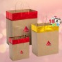 18 bolsas de regalo navideñas Kraft personalizadas en rojo y dorado, adecuadas para bolsas navideñas personalizadas