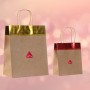 18 bolsas de regalo navideñas Kraft personalizadas en rojo y dorado, adecuadas para bolsas navideñas personalizadas