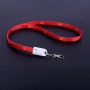 Cordón para el cuello rojo personalizado y cable de carga USB Cable de carga USB con logotipo 2 en 1