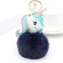 Llavero de piel sintética de unicornio con pompón y foto personalizada