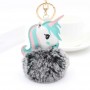 Llavero personalizado de piel sintética de unicornio con pompón y foto personalizada