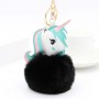 Llavero de piel sintética de unicornio con pompón y foto personalizada