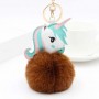 Llavero de piel sintética de unicornio con pompón y foto personalizada