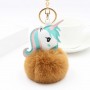 Llavero de piel sintética de unicornio con pompón y foto personalizada