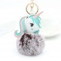 Llavero personalizado de piel sintética de unicornio con pompón y foto personalizada