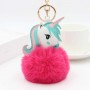 Llavero de piel sintética de unicornio con pompón y foto personalizada