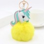 Llavero de piel sintética de unicornio con pompón y foto personalizada