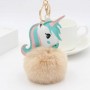 Llavero personalizado de piel sintética de unicornio con pompón y foto personalizada