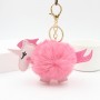 Llaveros personalizados de piel sintética de unicornio Llavero personalizado de mascota con pompón de unicornio