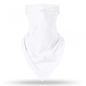 Mascarilla facial transpirable blanca que cubre el rostro en microfibra 100 % poliéster para hombres y mujeres