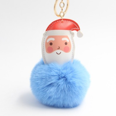 Llavero personalizado con pompón y bola de pelo de Papá Noel