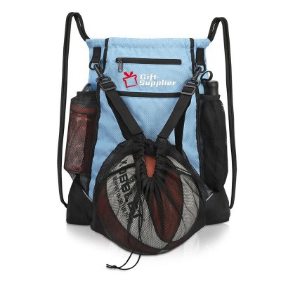 Mochila deportiva multifuncional de nailon con bolsa de baloncesto impermeable