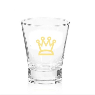 Vaso de whisky colorido de fondo grueso para comer, copa de vino blanco con logotipo impreso