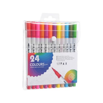 Juego de 12 bolígrafos de acuarela solubles en agua para pintar con relleno de color