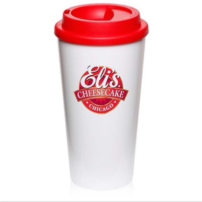 Taza de café de plástico con doble aislamiento, regalo promocional