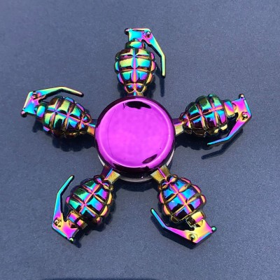 Comercio al por mayor Granada Metal Fidget Spinner Custom Anxiety Spinner