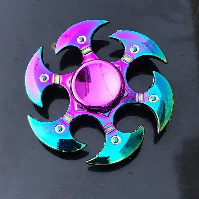 Fidget Spinner multicolor de metal genial con cojinetes lisos y manivela