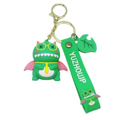 Llavero de PVC personalizado con forma de dinosaurio de dibujos animados, regalos promocionales