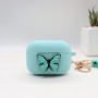 Estuche para Airpods de PVC verde menta con estampado de mariposas, regalos promocionales únicos