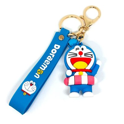 Adorable llavero de goma personalizado de Doraemon, pequeño regalo promocional, llavero de PVC personalizado